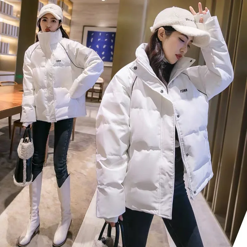 GUUZYUVIZ Thickrn Warm Women Coats And Jackets Winter Korean Parka Black Yellow Pink White Gray Blue