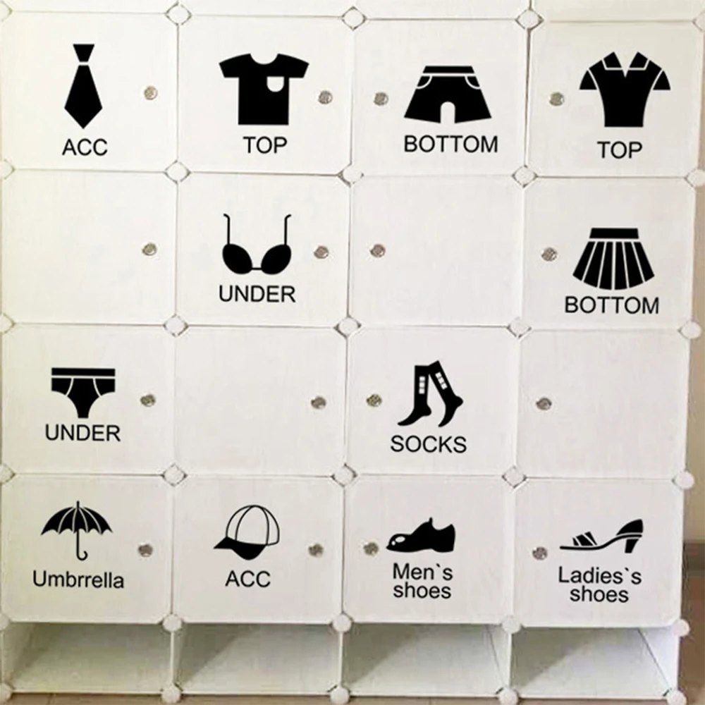 Набор наклеек на стену для примерочной комнаты шкафчик шкаф обуви классификация