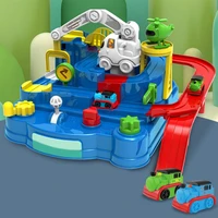 baby rail car toy cartoon racing track car game set kids interactive educational toy train model manual track children gift