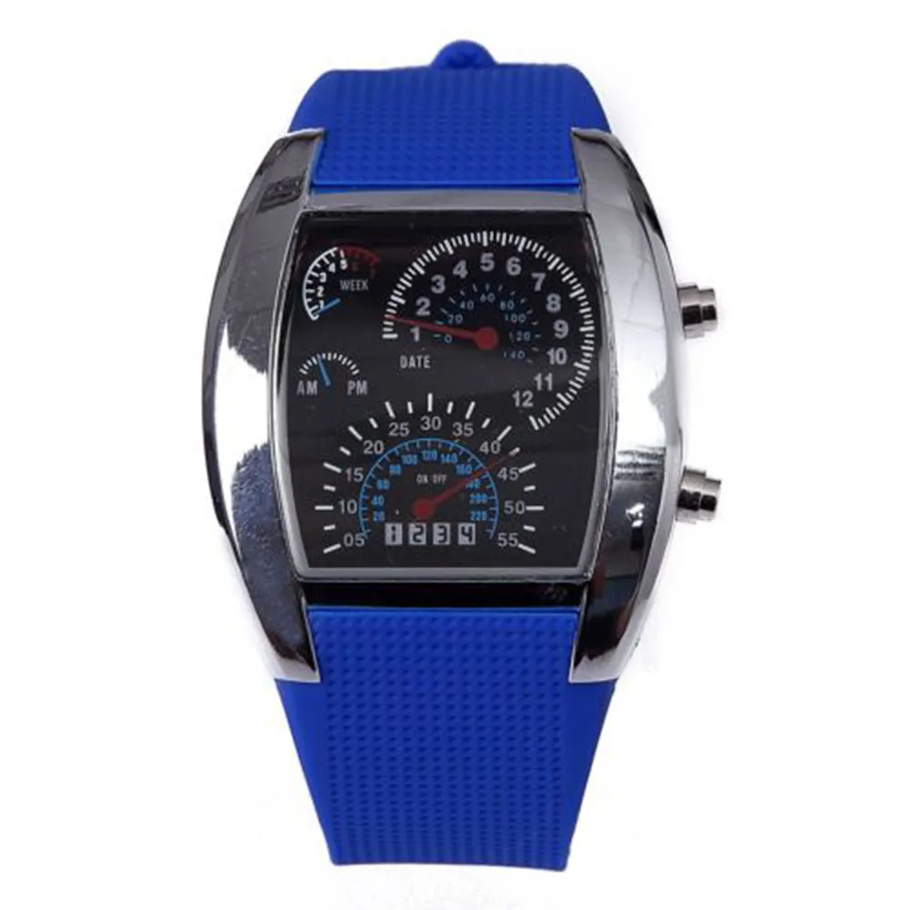 Мужской светодиодный светильник со спидометром и календарем спортивный веер