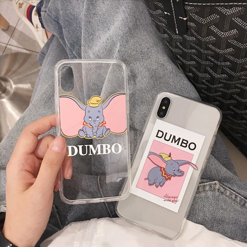 Милый розовый чехол для телефона С Рисунком Слона из мультфильма девочек iPhone 8 plus