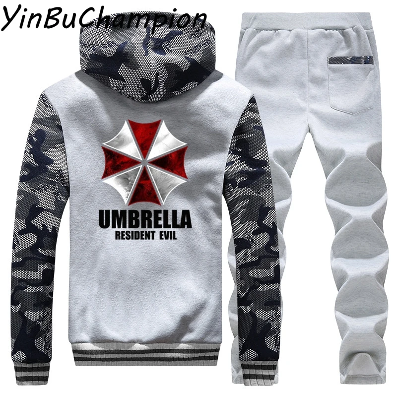 2020 Umbrella Winter Mens Hoodie Sweatshirt Pant Thicken Tracksuit 2PC Men Moleton Masculino Jacket Coats | Мужская одежда