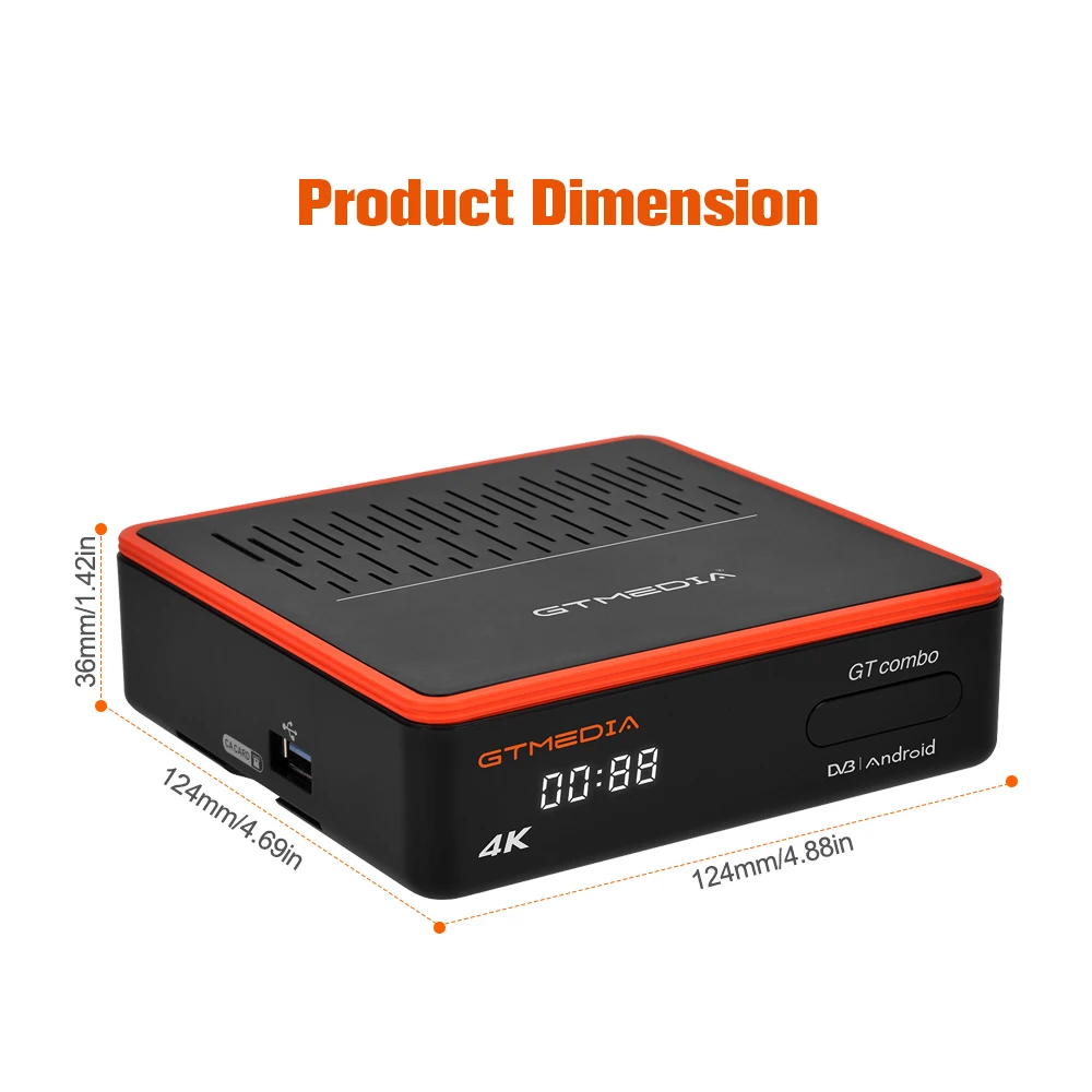 

GTMEDIA GT Combo Android 9.0 TV BOX 4K WiFi DVB-S2X/T2/C Satellite Receiver Terrestrial Satellite TV receiver decoder/ Google