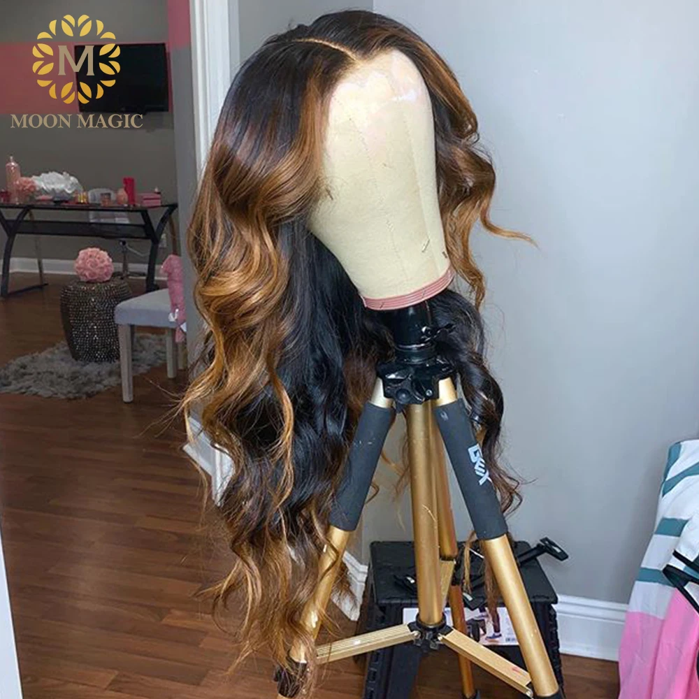 360 парики из человеческих волос с эффектом омбре парик для конского хвоста