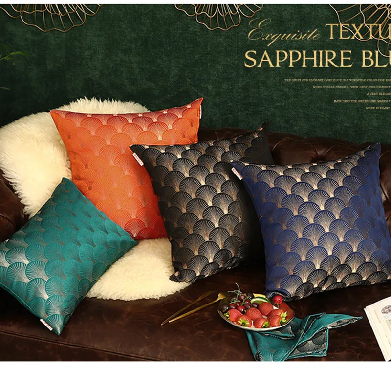 Роскошный Европейский жаккардовый наволочка темно-синий черный синий домашний