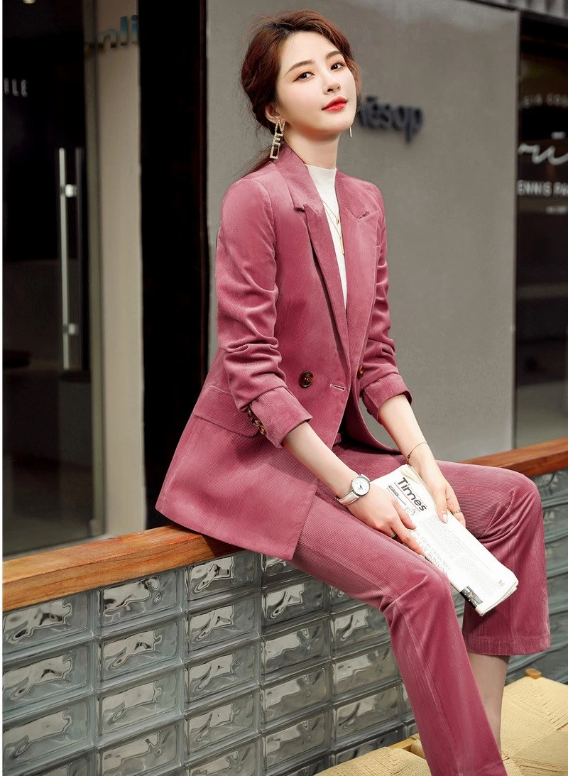 Высокое качество ткани Осень Зима Формальные Деловые костюмы со штанами и