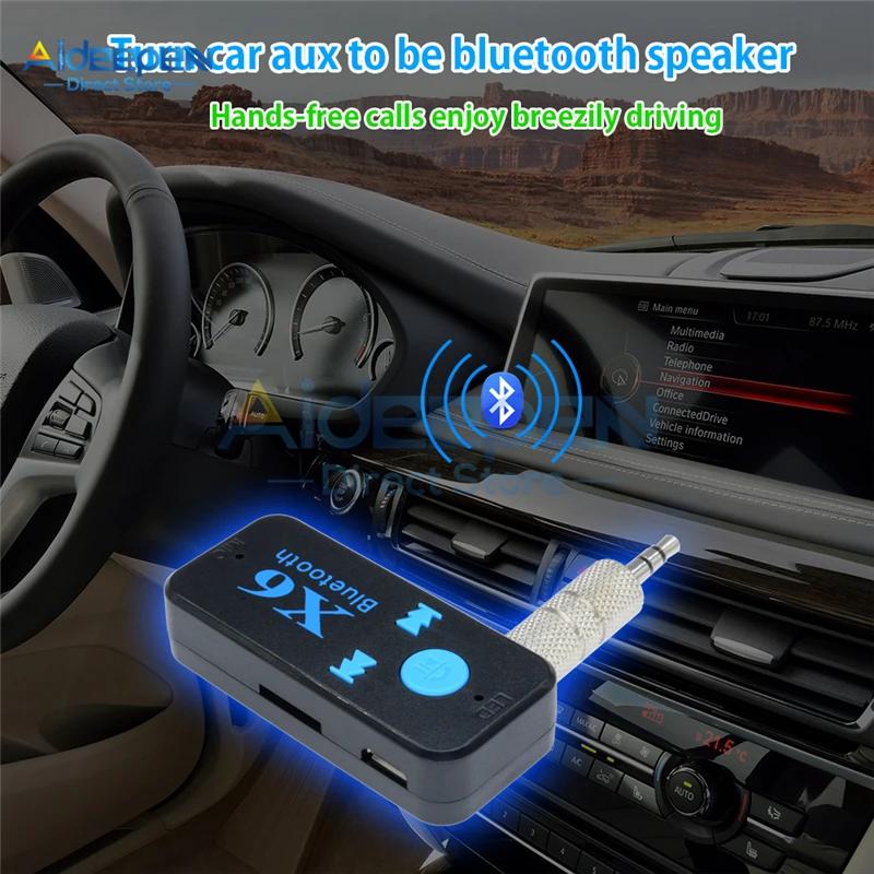Универсальный беспроводной Bluetooth 5 0 ресивер X6 3 мм AUX автомобильная стерео аудио