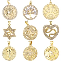 juya diy luxury gold sun tree evil eye love heart snake star moon charms for handmade talisman pendant jewelry making supplies