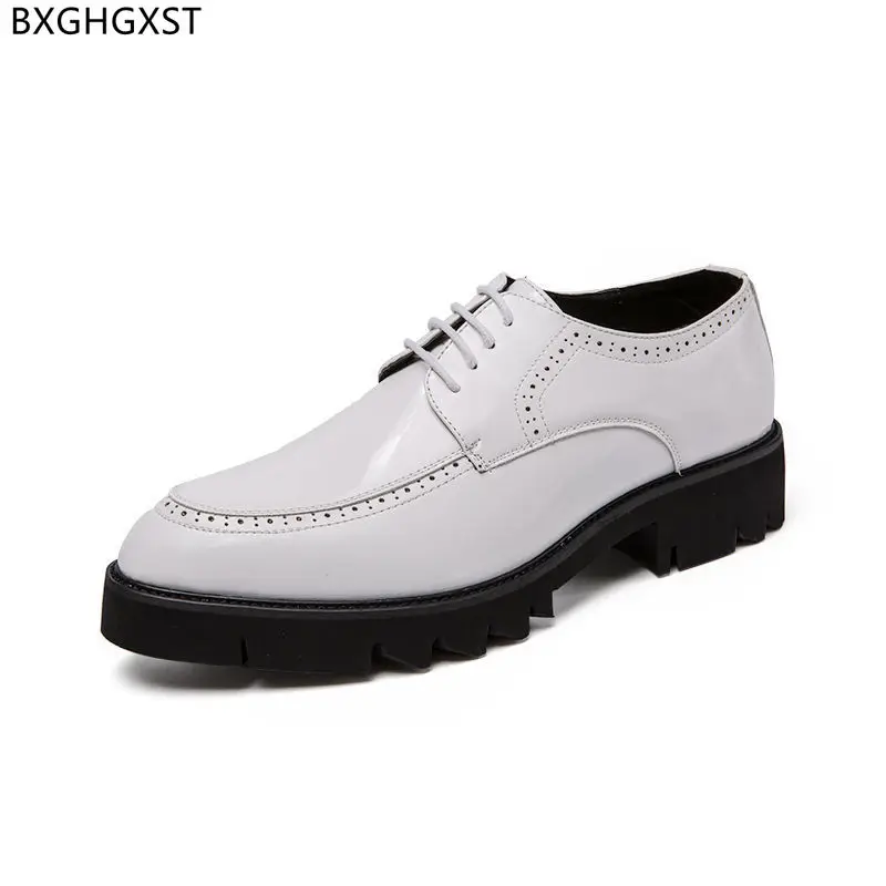 

Casual Business Shoes Men Office 2023 Patent Leather Shoes for Men Derby Men Dress Shoes Italian зимняя мужская обувь Chaussure