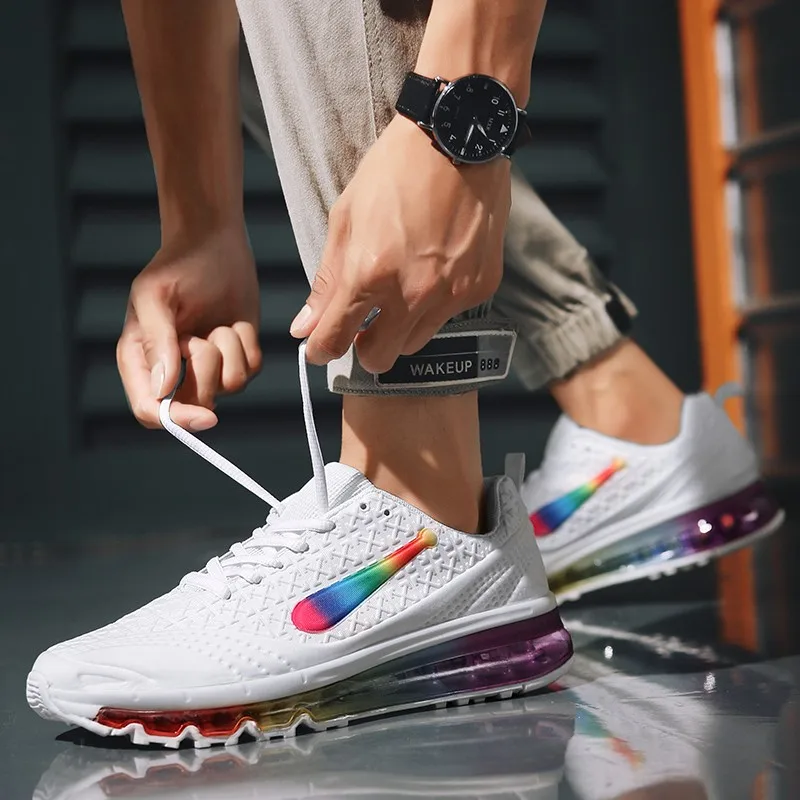 

2021 Fashion Sneaker for Men Running Shoes male Breathable Athletic Outdoors Sport Shoes Men Air Cushion Lace-up KH152X