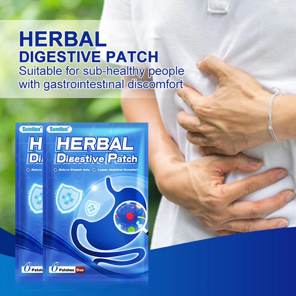 

6pcs/Bag Diarrhea Herbal Digestive Patches Stomachache Dyspepsia Indigestion Cure Navel Stickers Detox Plaster for Kids Adult