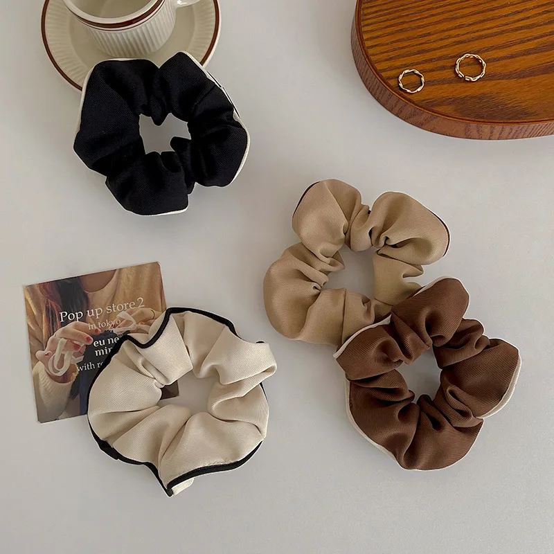 

Korean Fabric Cloth Solid Scrunchies Autumn Winter Elastic Hair Bands Tie for Woman Girl Hair Accessories Horsetail Bun