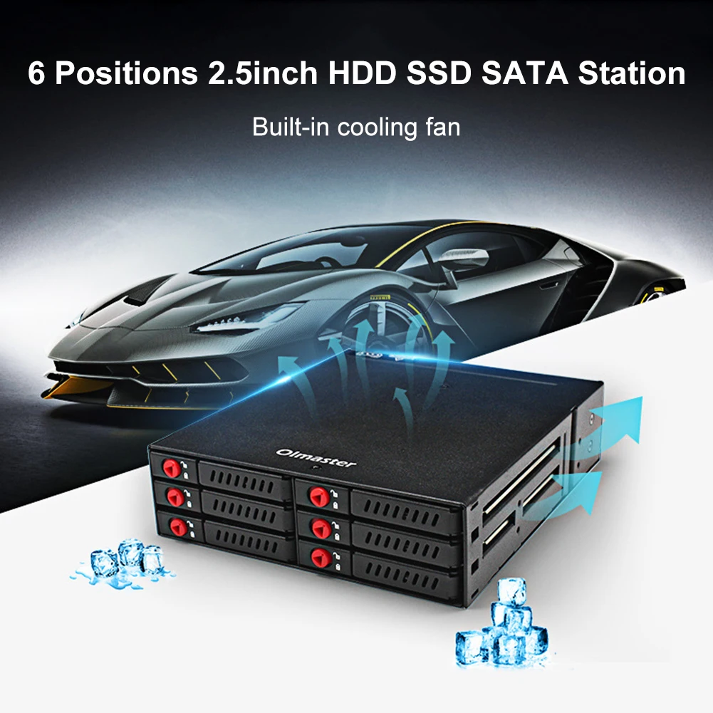 Док станция для внешнего жесткого диска Multi 6 Bay 2 5 дюйма SATA HDD SSD корпус с