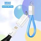 Портативный USB кабель брелок кабель с разъемом Micro USB Type-C для кабеля для передачи данных для iPhone 12 Pro Max Xiaomi 11 Самсунг мобильный телефон Mini USB Проводное зарядное устройство