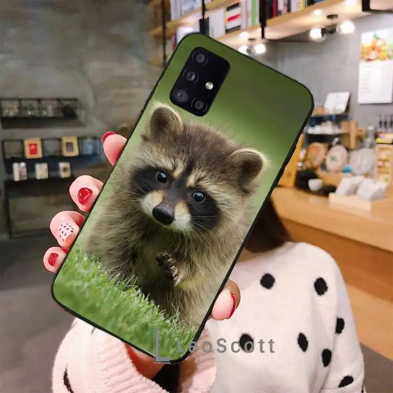 

animal Raccoon Phone Case For Samsung A32 A51 A52 A71 A50 A12 A21S S10 S20 S21 Plus Fe Ultra