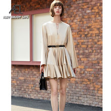 Ael-minivestido plisado para mujer...