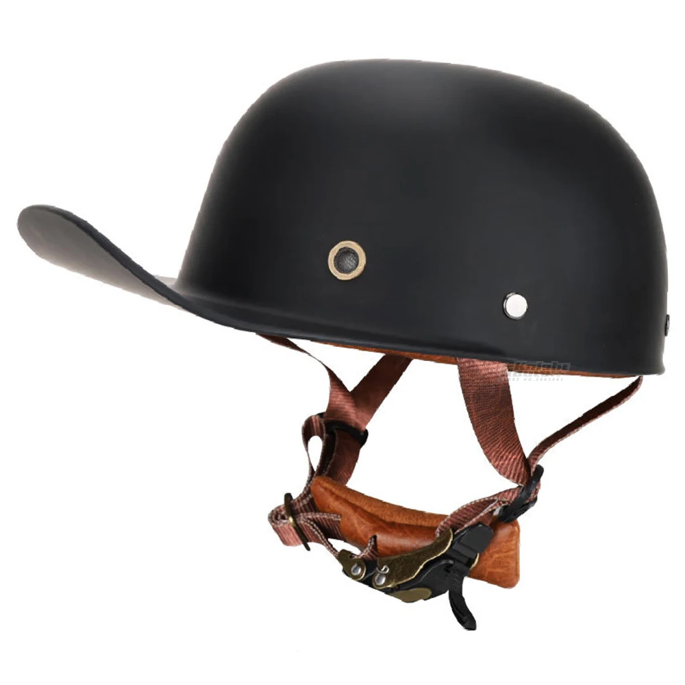 

Matte Black Vintage Motorcycle Helmet Retro Half Helmet Motorbike Moto Riding Protector Scooter Biker Racing Helmet Casco Unisex