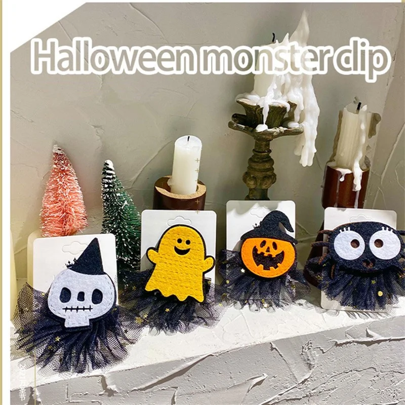 

Сетчатая шпилька для волос на Хэллоуин, 1 шт., привидение, фестиваль, тыква, призрак, Череп, головной убор, дети, взрослые, праздничные принадл...