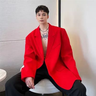 

Spring Club singer host stage fashion coquettish small suit Korean edition men's loose casual suit jacket