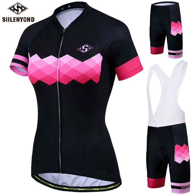 Siilenyond Женский комплект из Джерси для велоспорта Лето анти УФ велосипедная одежда