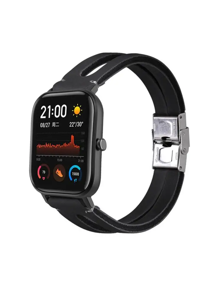 20 мм кожаный ремешок элегантный для Amazfit GTS G ремешок для 20 мм Универсальный Ретро Простой Смарт часы аксессуары ремешок для часов