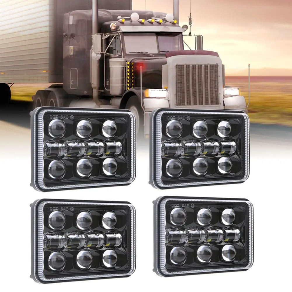 Для Feightliner fld 120 112 4x6 дюймов фары для грузовика LED замена Peterbilt прямоугольные 379 378 357