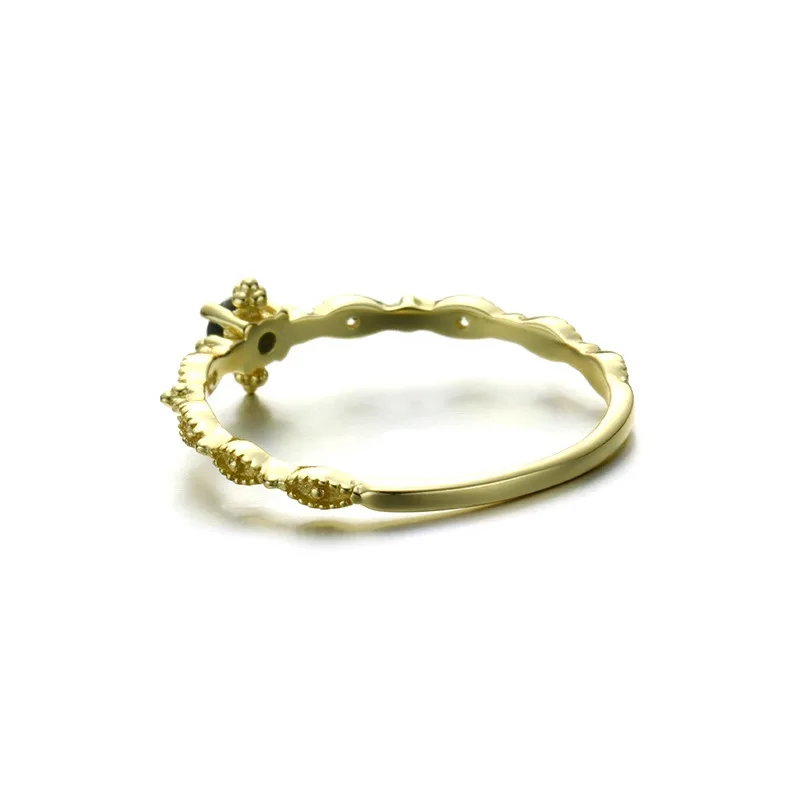 Барокко 9K настоящее Настоящее Желтое золото сапфир драгоценный камень кольца