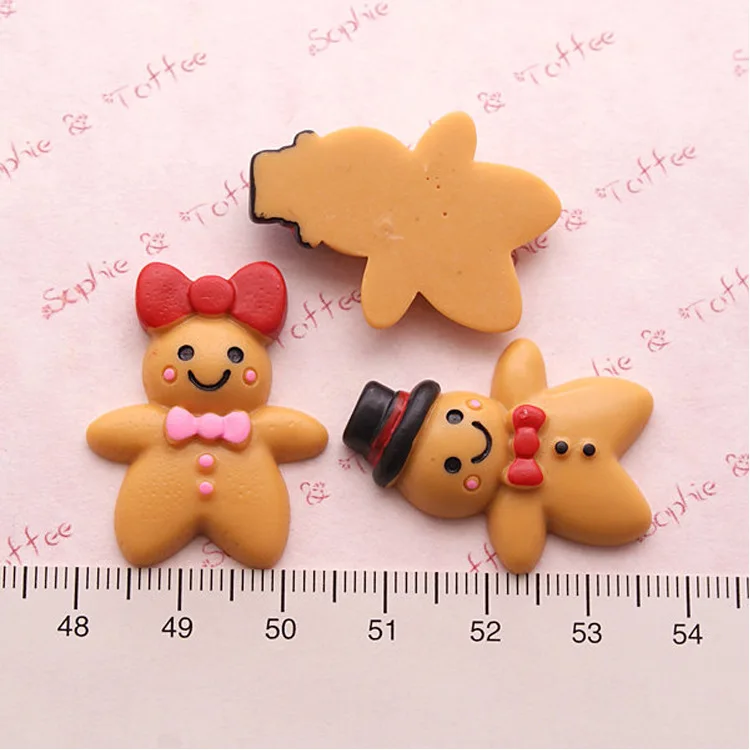 

Resin DIY Christmas gingerbread flatback boys and girls resin ornaments accessories Christmas decorations