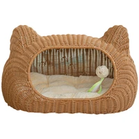 cy rattan cat nest four seasons universal winter cat house removable and washable kennel cat pet supplies