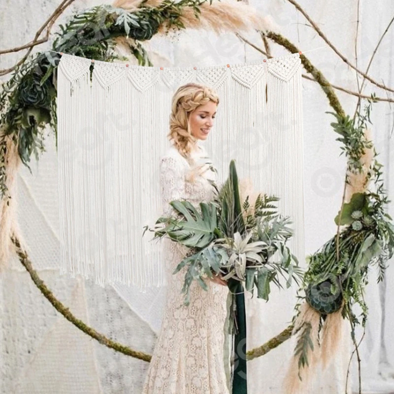 OHEART Свадебные украшения гобелен Бохо тканые макраме настенные Висячие большие