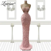 abendkleider pink beaded party dresses 2021 customized formal evening gowns for middle east women long celebrity prom dresses