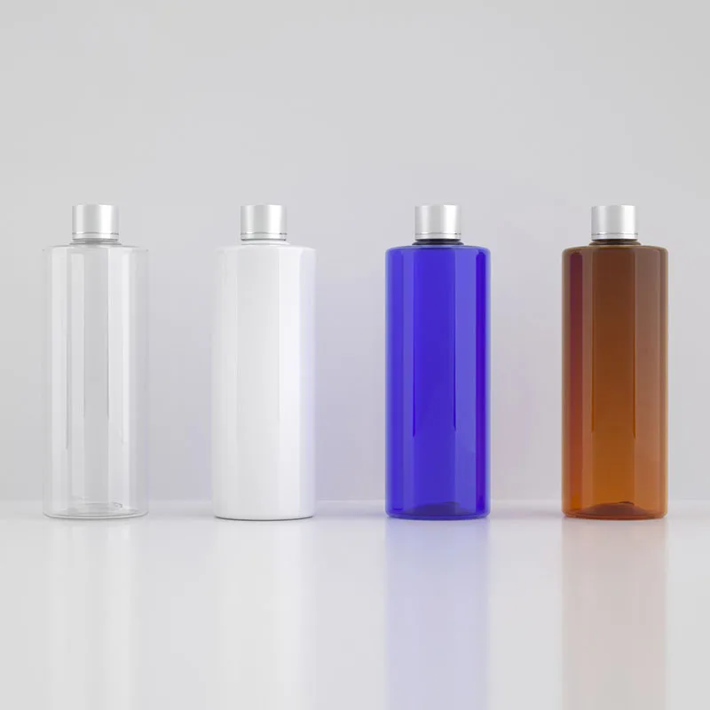 500ml 12pcs Anodized Screw Cap Brown White Blue Clear Plastic Packaging Bottle Liquid Perfume With Inner Plug | Красота и здоровье