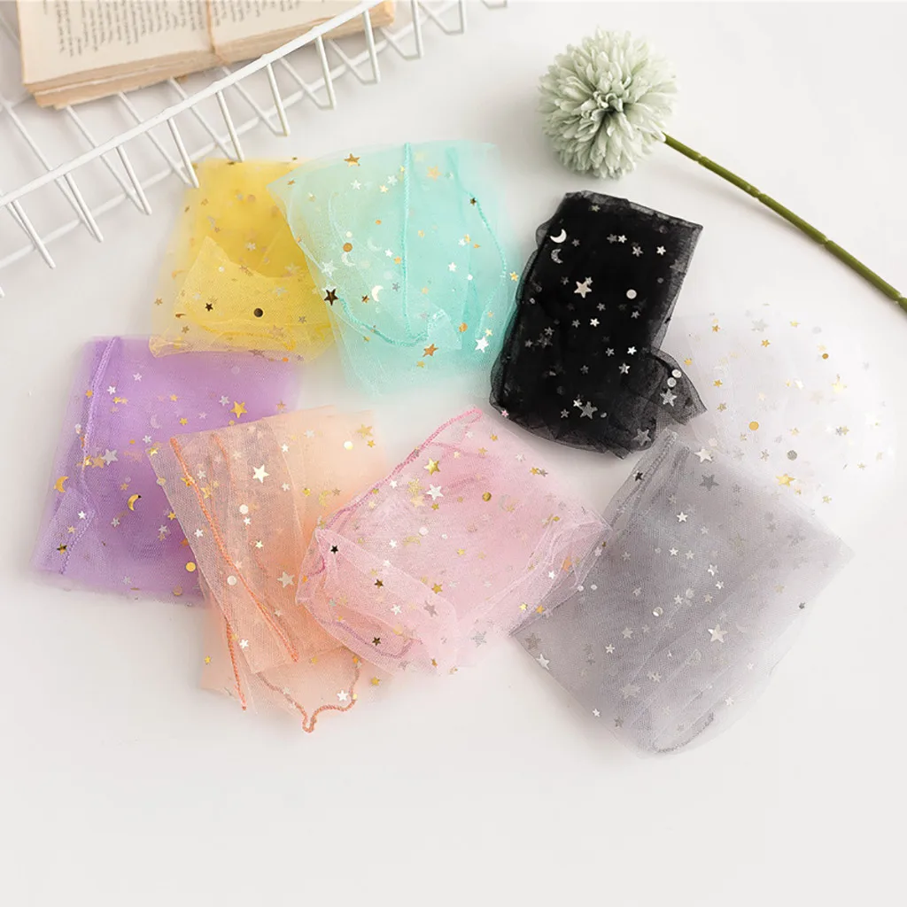 5 Pairs New Fashion Socks Thin-section Of Transparent Mesh Women Socks Harajuku Stars Embellished Perspective Socks#xm3