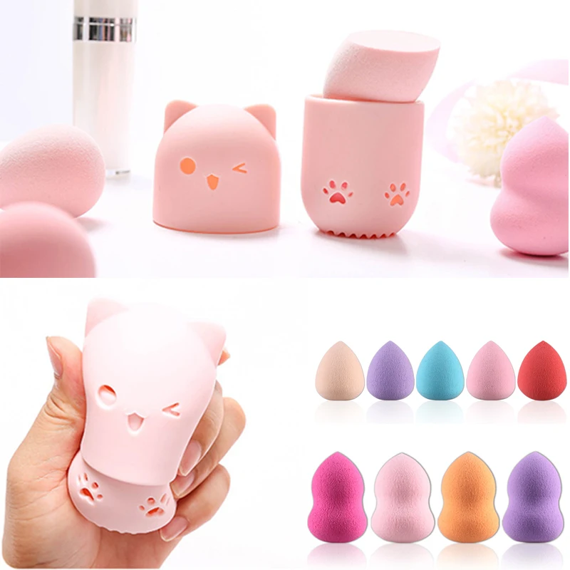Принадлежности для макияжа в форме кота силиконовый держатель спонжа Макияжа