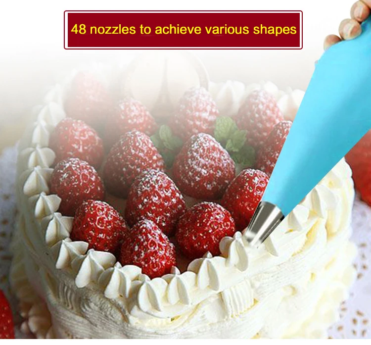 

304 stainless steel 48 decorative nozzle set aluminum alloy cake decoration turntable rotating cake 12 inch turntable decoration