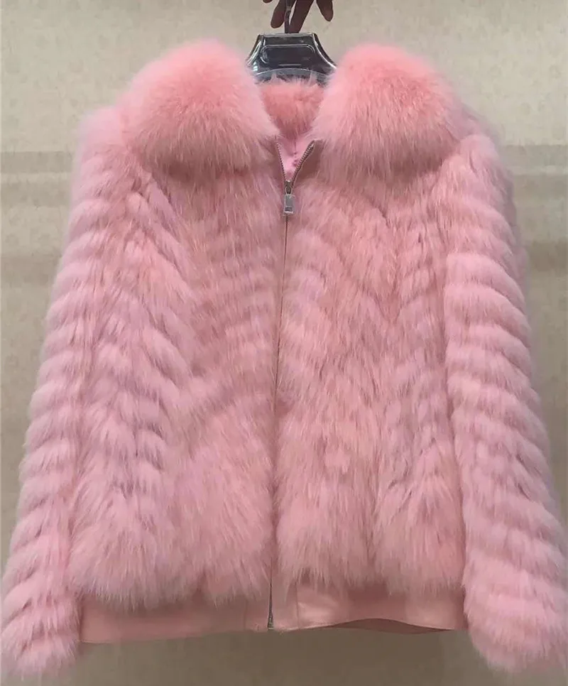 Sale Clearance runway fur coats women luxury cross fox knitted real fur long coats winter enlarge