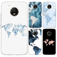 world map travel girl case for motorola moto g9 g8 g7 power g6 g5s plus e5 g6 play transparent silicone cover coque
