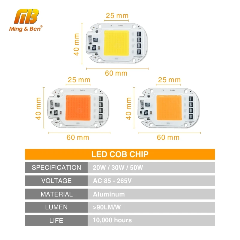 Светодиодный RGB COB Чип 30 Вт AC220V Smart IC DIY для светодиодного прожектора декоративный