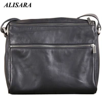 alisara small crossbody handbag first layer cow leather top quality men simple satchels casual storage messenger shoulder bags