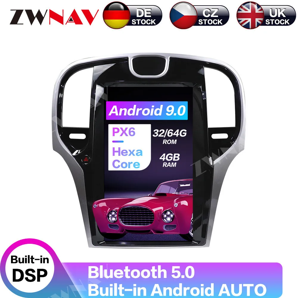 Android 9 PX6 4 + 64 ГБ для Chrysler 300C 2013 2014 2019 IPS экран Tesla радио Автомобильный мультимедийный