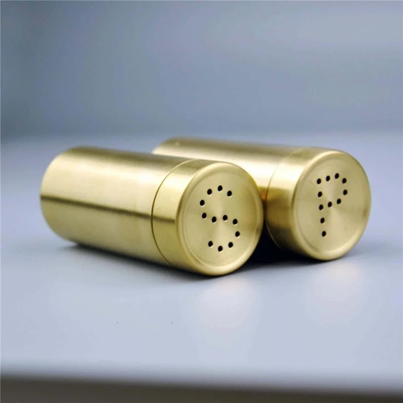 

2pcs/pack Gold Spice Jar Condiment Set Kitchen Seasoning Bottles Salt Pepper Shakers Cruet s Sauce Oil Cooking Tool