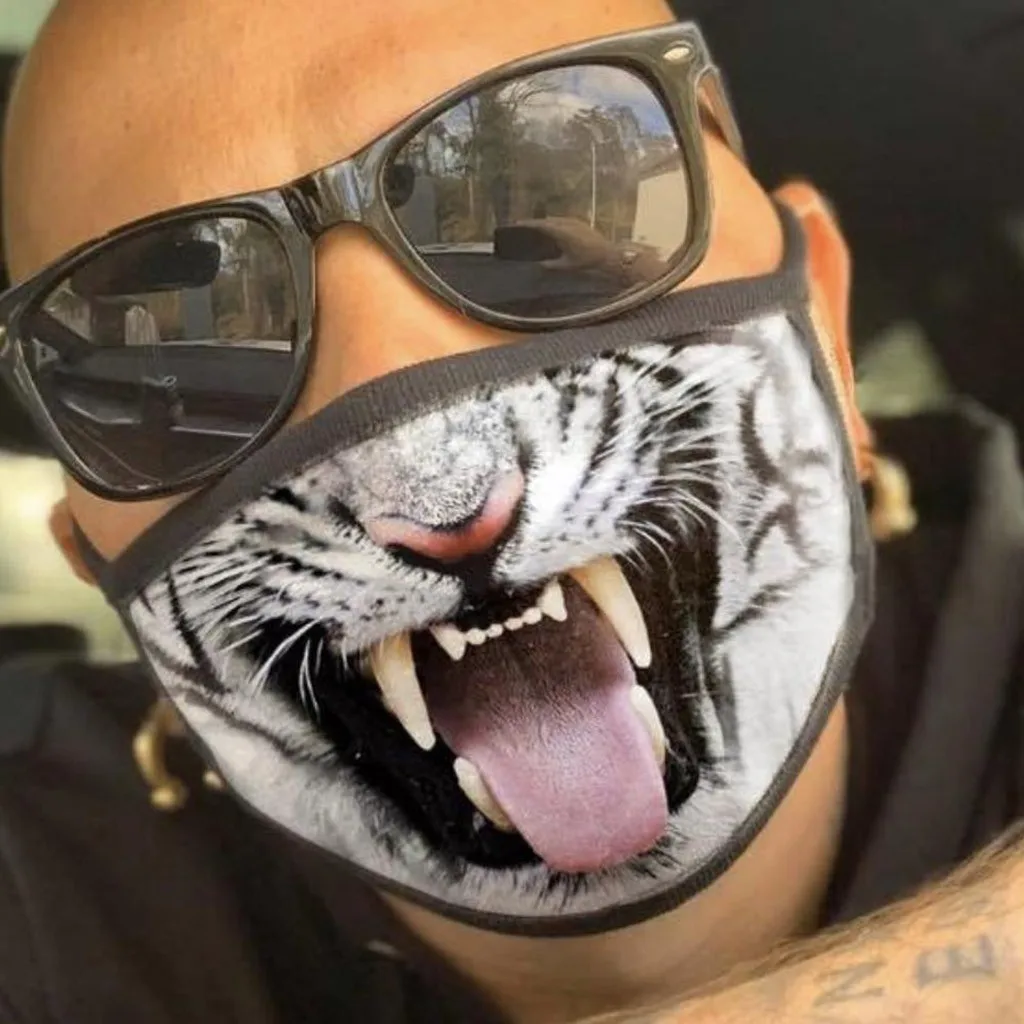 Маски для взрослых маски Gorilla tiger смешные из смешанной хлопковой ткани с принтом