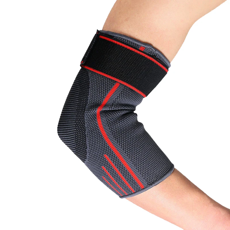 

2PC Sports Elbow Support Pad Pressurization Men Basketball Volleyball Fitness Gear Adjustable Elastic Brace Protector