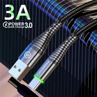 Micro USB-кабель Lovebay 0,512 м Type C для быстрой зарядки iPhone 11 13 Samsung S20 Xiaomi, светодиодный кабель для передачи данных, универсальный для сотовых телефонов