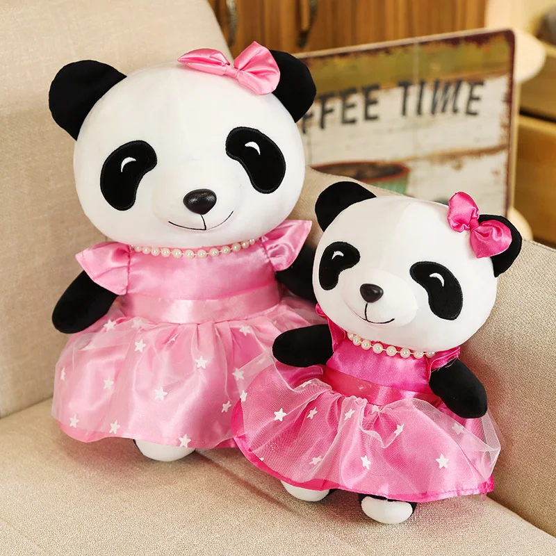 

Cute yarn skirt panda doll plush toy baby hug bear doll rag doll to send children girlfriend explosive models gifts home living