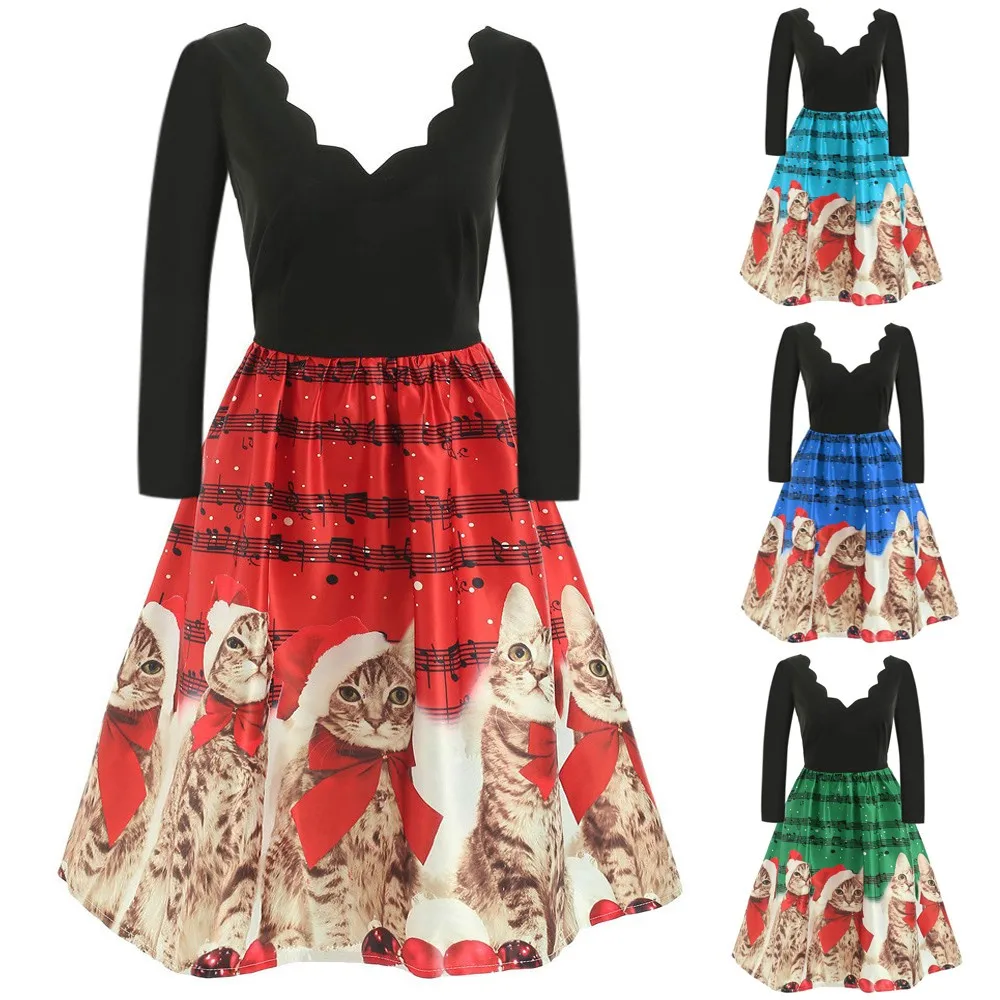 

Женское винтажное платье-колокол, с длинным рукавом