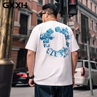 Футболка GXXH мужская с коротким рукавом, модная брендовая Повседневная рубашка с принтом логотипа, белая, большие размеры 7XL, на лето