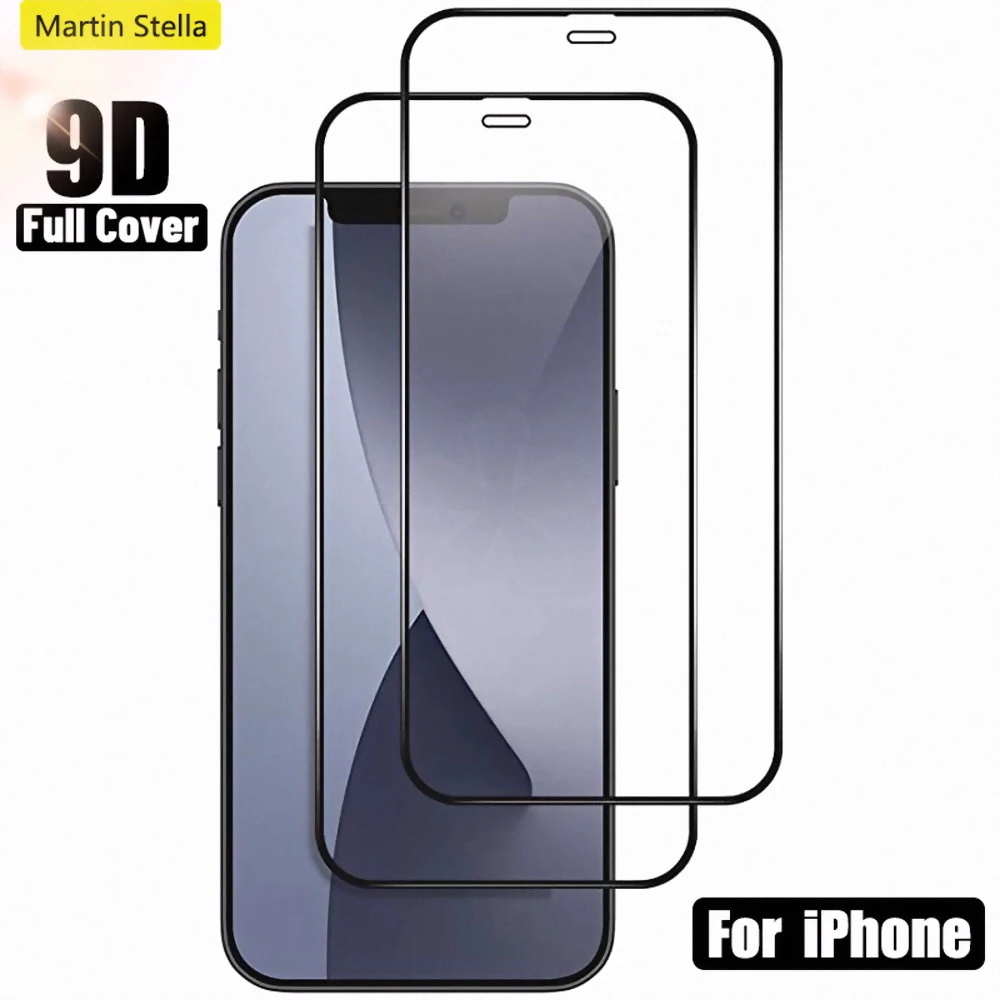 Закаленное стекло для Iphone 12 11 XS XR X Pro Max Mini защитная пленка экрана 7 8 6 6s Plus SE с