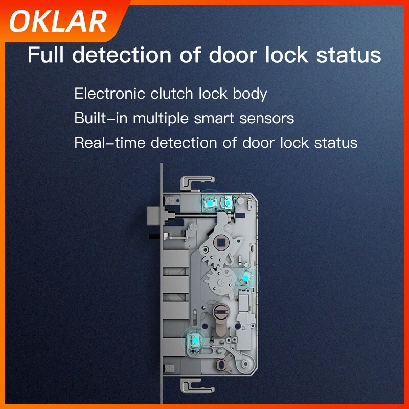 

OKLAR Mihome APP Smart Door Lock Pro Fingerprint Lock with HD 1080P Camera Visual Remote Intercom Electronic Doorbell NFC Unlock
