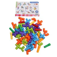 60pcs puzzle assembling interlocking set children educational plastic tube water pipe pipeline building construction toys
